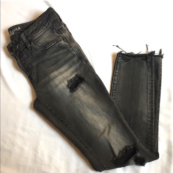 American Eagle Outfitters Denim - American Eagle Outfitters Grey Distress Jeans 10R